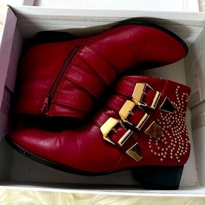 💥LAST MARK DOWN, MUST GO💥 Studded red booties